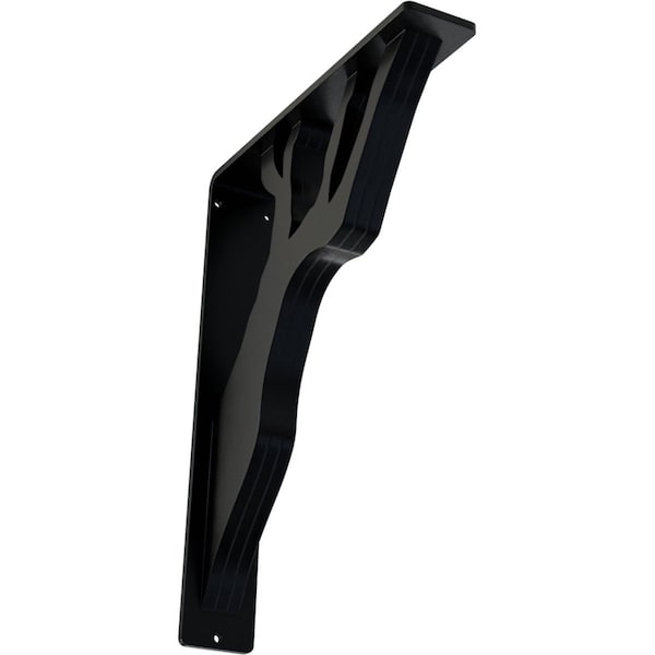 Ekena Millwork Damon Wrought Iron Bracket, (Triple center brace), Powder Coated Black 2"W x 10"D x 12"H BKTM02X10X12TDA - main